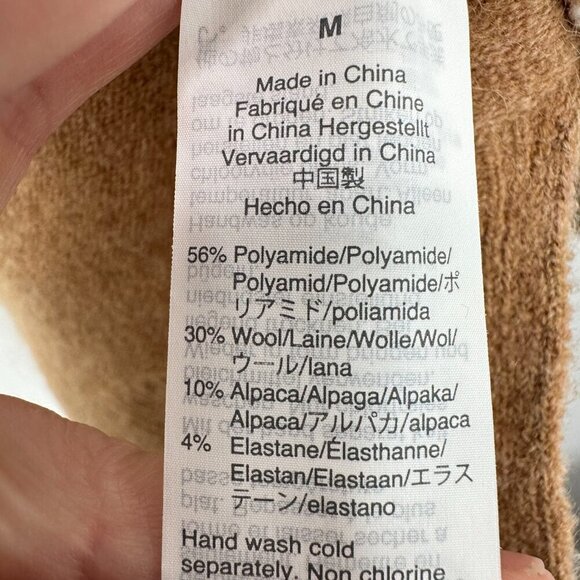 Madewell Kent Cardigan In Heather Timber‎ Cream Brown Colorblock Coziest Yarn M - Picture 4 of 5